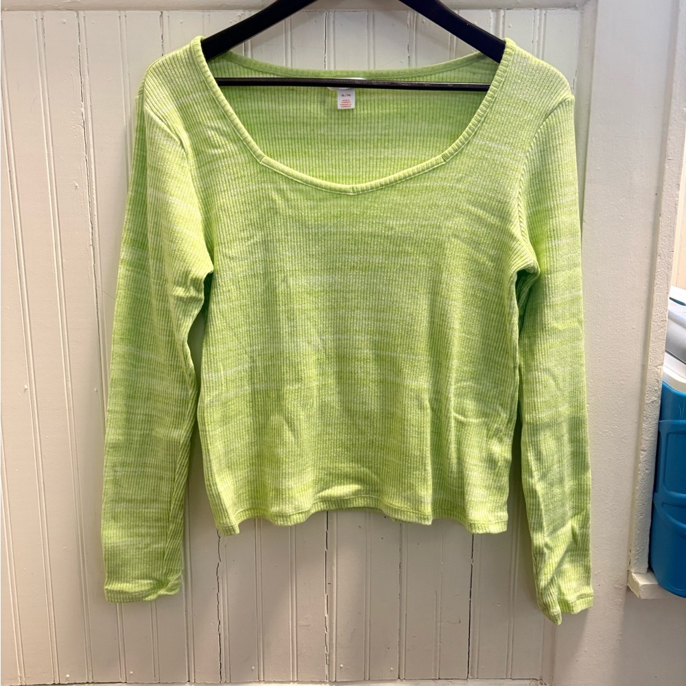 Women's Lime Green Long Sleeve Top
